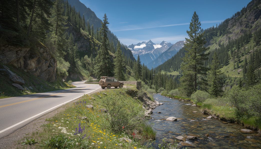 explorez la beauté intacte de la nature sauvage en partant pour un road trip inoubliable à travers les montagnes.